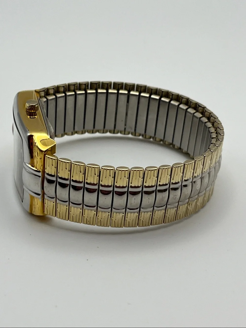 Gold & Silver Two-Tone Men's Analog Watch with Black Dial